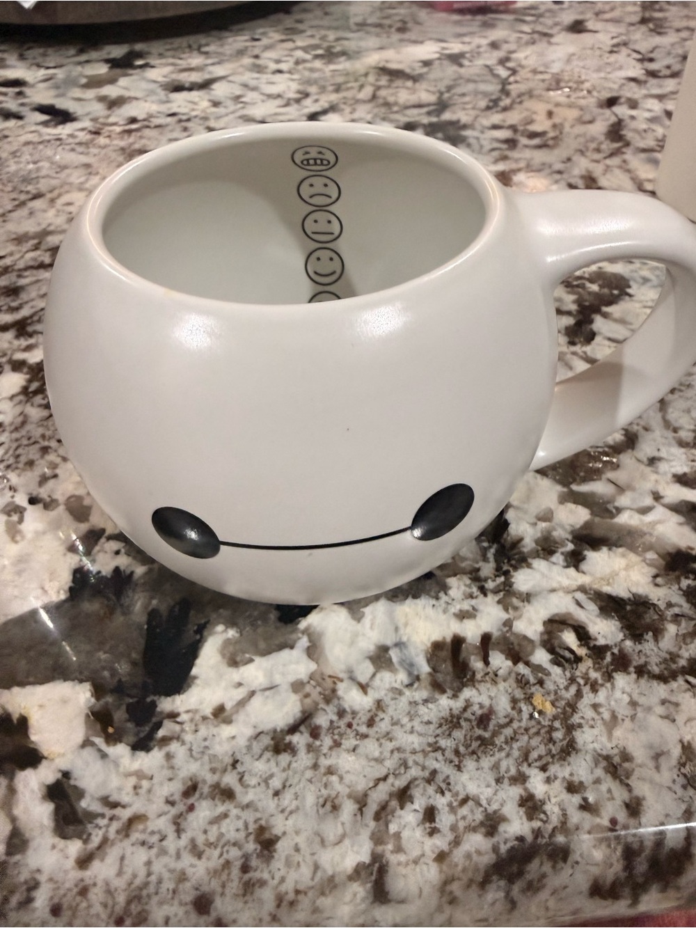 Disney White Ceramic Smile Face Mug with Black Accents